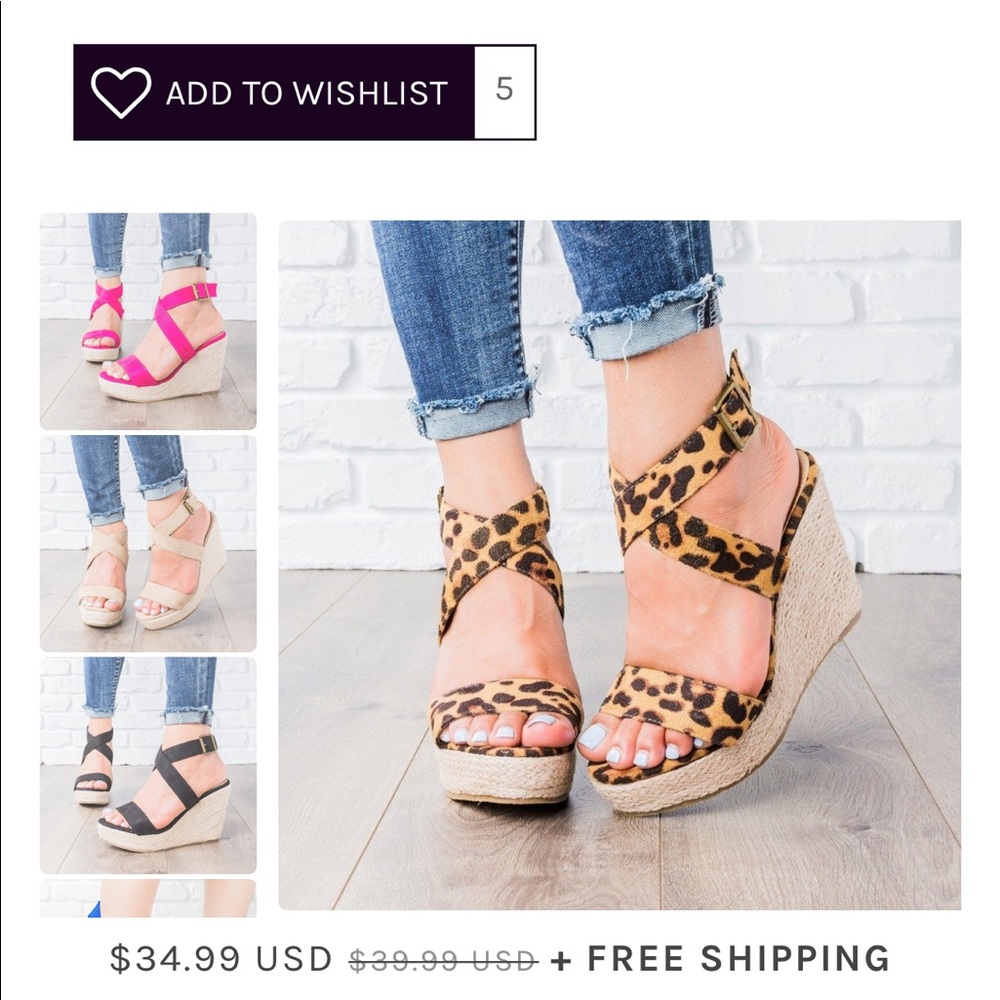 NEW WITH BOX Leopard Print Wedges